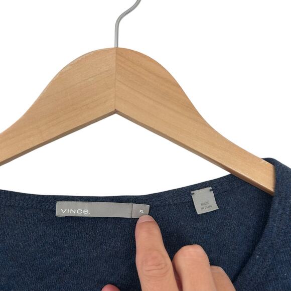 Vince Navy Blue Long Sleeve Henley Sz XL - Picture 2 of 4